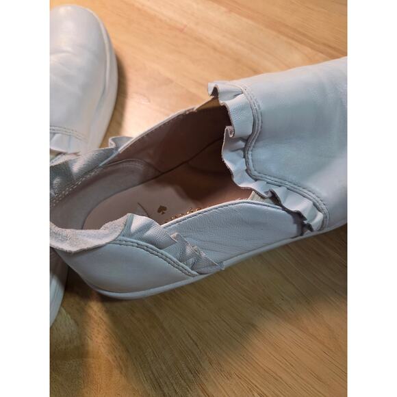 Kate Spade White Leather 7.5 Ruffle Slide on Sneaker - Picture 6 of 9